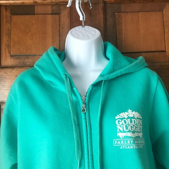 Landry's Green "Golden Nugget Farley Marina" Zip-Up Hoodie Sweatshirt Medium - Picture 4 of 10